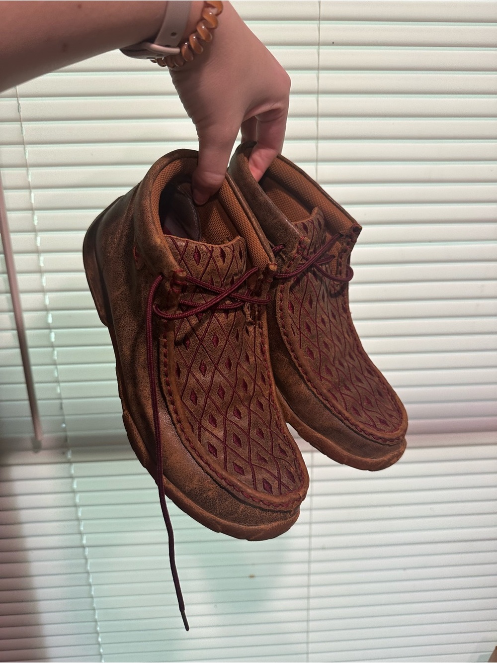 Twisted X Brown Leather Moc Toe Lace-Up Shoes
